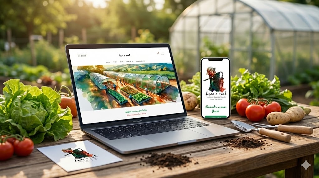 Finca O Rial website on laptop and mobile