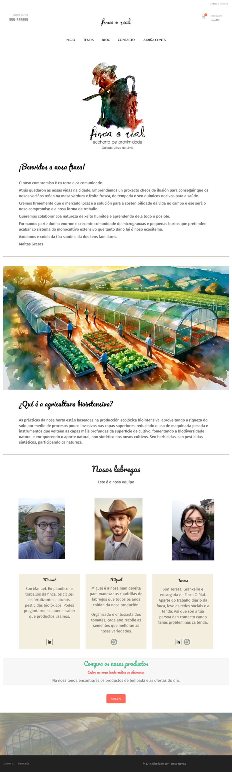 Finca O Rial website — full homepage