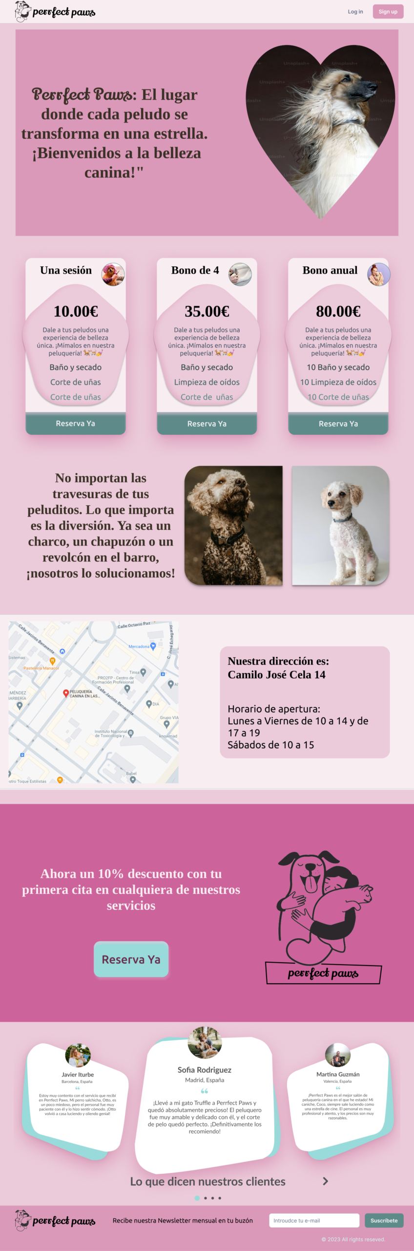 Perrfect Paws landing page design